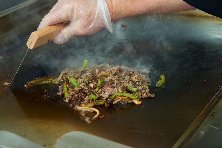 Philly cooking on the flat-top